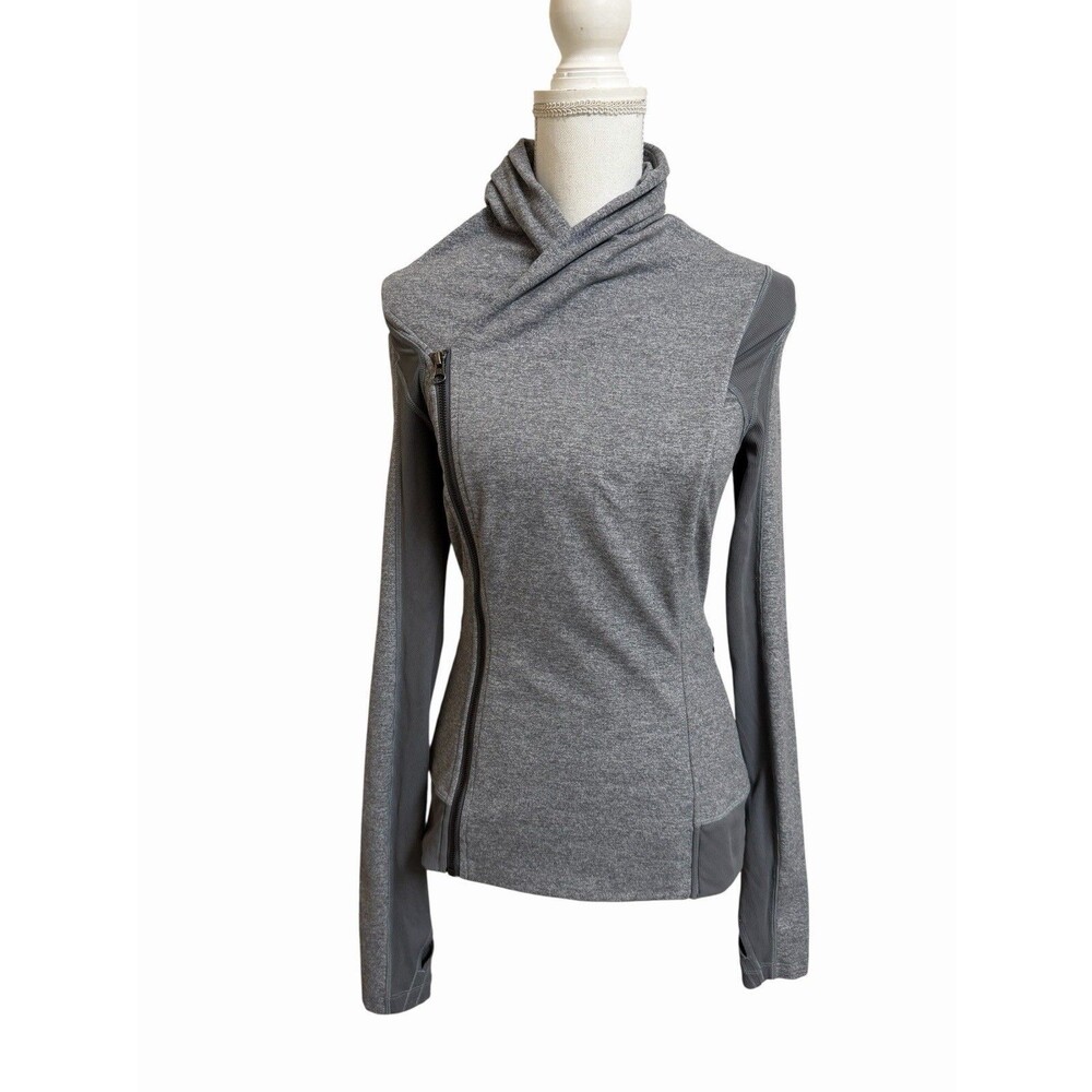 Lululemon Bhakti Yoga Jacket Women's 6 Slate Gray Full Zip Athletic Asymmetric